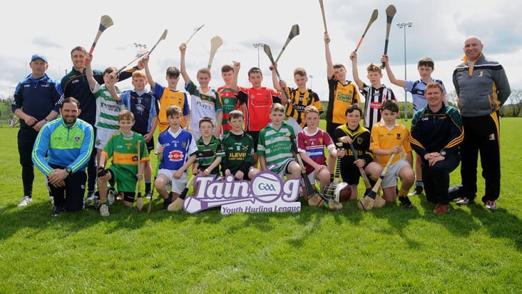 Coaches and players pictured at the launch of the Táin Óg Hurling League at the Monaghan GAA Centre of Excellence.