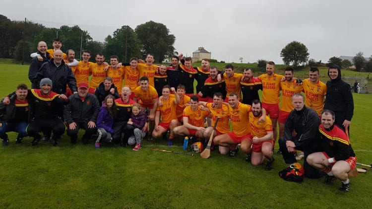 The Castlebar Mitchels hurling team celebrate after their Mayo SHC semi-final win over Ballyhaunis.