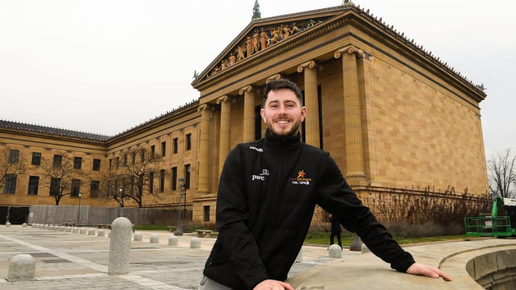 Donegal's Ryan McHugh poses for a portrait at the Philadelphia Museum of Art during the GAA GPA PwC All Stars tour of Philadelphia, PA in the USA.