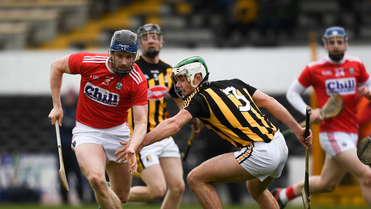 Conor Lehane, Cork, and Paddy Deegan, Kilkenny, collide during an Allianz Hurling League encounter at Nowlan Park in March.