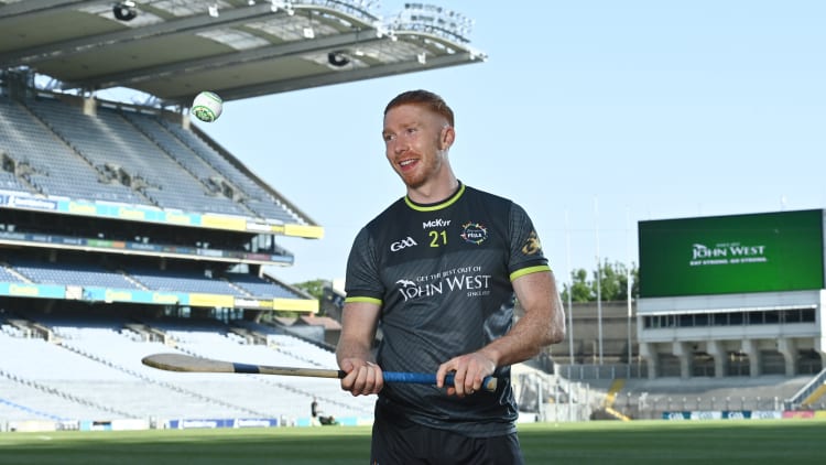 John West Féile Ambassador and Limerick Hurler Cian Lynch in attendance at the launch of John West Féile, 2021 at Croke Park in Dublin. The 2021 John West Féile na nGael hurling and camogie events will take place across individual counties on August 21, whilst the Féile na nÓg football events will take place on August 28. Under-15 teams will compete for the opportunity to play at Croke Park and Semple Stadium.