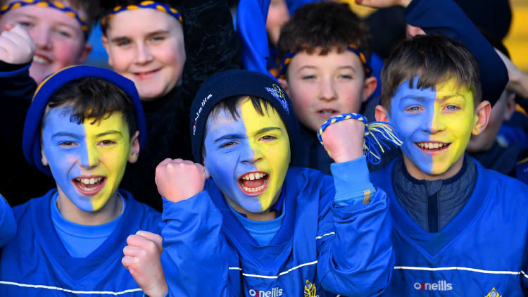 Young St Finbarr's supporters during the AIB Munster GAA Football Senior Club Championship Final match between Austin Stacks and St Finbarr's at Semple Stadium in Thurles, Tipperary.