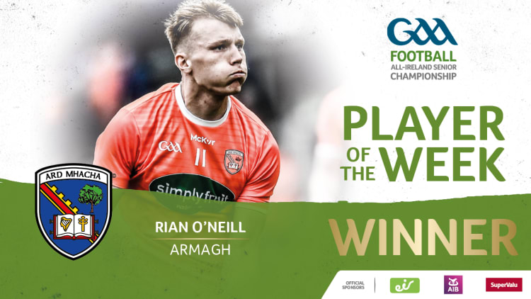 The public have voted Armagh's Rian O'Neill GAA.ie Footballer of the Week.