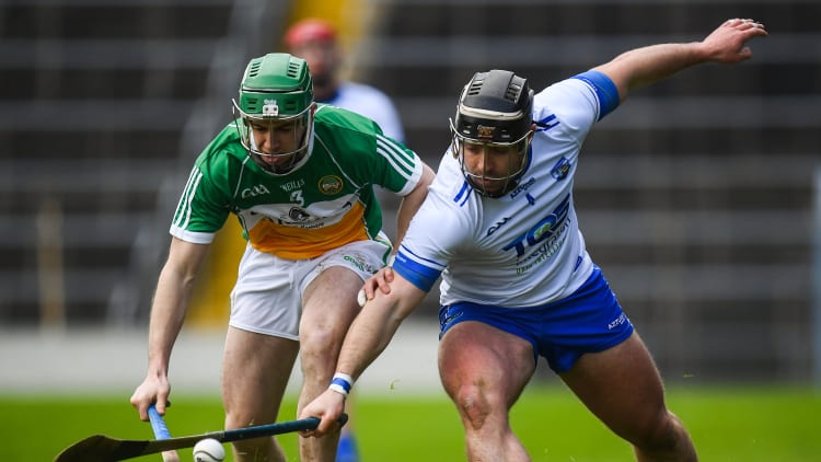 Noel Connors of Waterford in action against Kevin Connolly of Offaly during the Allianz Hurling League Division 1B Round 1 match between Waterford and Offaly at Semple Stadium in Thurles, Co. Tipperary.