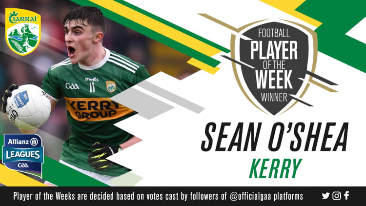 GAA.ie Footballer of the Week Sean O'Shea.