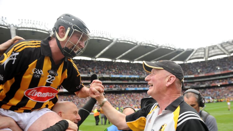 Martin Comerford and Brian Cody celebrating following the 2009 All Ireland SHC Final win over Tipperary at Croke Park.