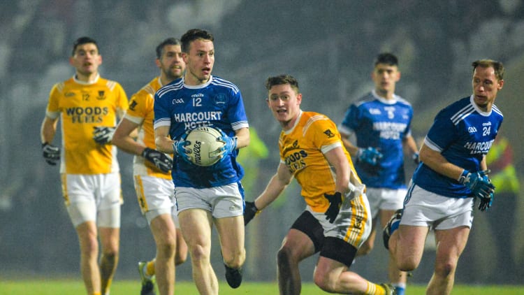 Eunan Doherty of Naomh Conaill in action against Conor Doyle of Clontibret during the AIB Ulster GAA Football Senior Club Championship Semi-Final at Healy Park in Omagh.