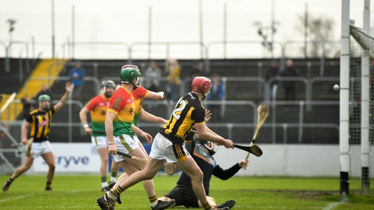 James Maher scores a goal for Kilkenny against Carlow at Netwatch Cullen Park.