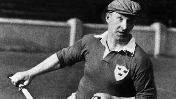 The iconic Christy Ring in Railway Cup action for Munster.