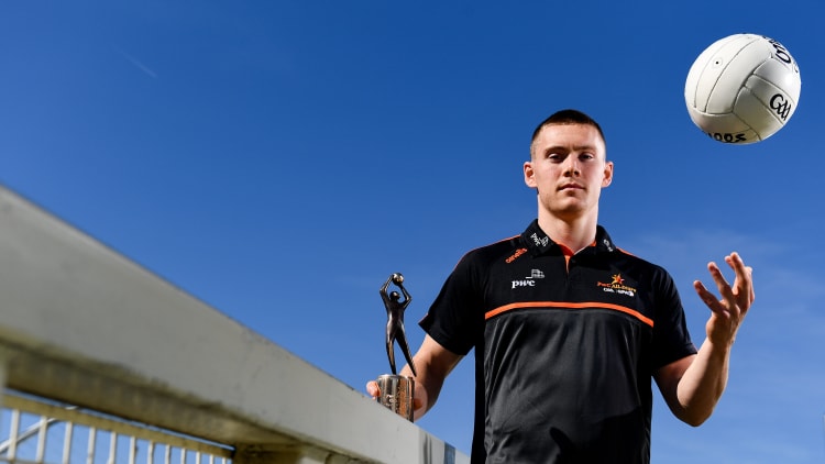 Dublin footballer Con O’Callaghan pictured with his PwC GAA / GPA Player of the Month Award in Dublin.