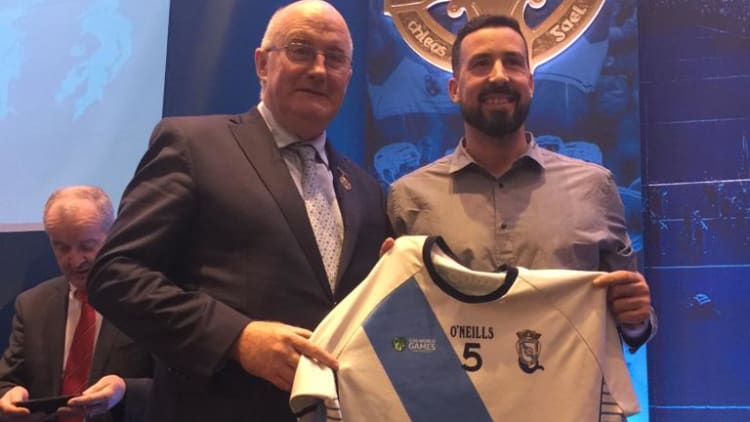 Alex Sanmartin Costa pictured with GAA President, John Horan, at GAA Annual Congress 2019.