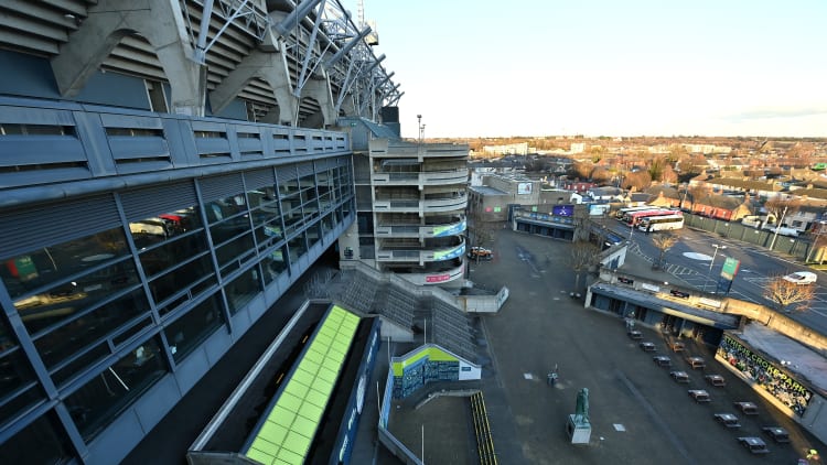 A general view of the Cusack Stand concourse.
