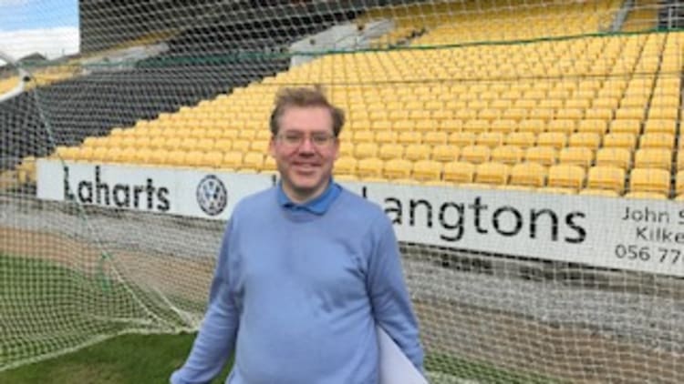 Benjamin Neesham pictured at Nowlan Park in Kilkenny where he was given a tour by Nickey Brennan.
