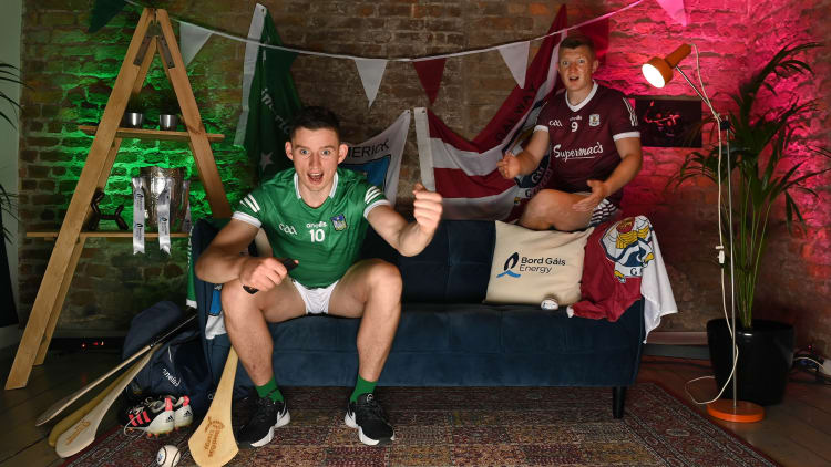 #HurlingToTheCore ambassador Gearóid Hegarty of Limerick, left, and Joe Canning of Galway at the launch of the second series of Bord Gáis Energy’s GAAGAABox, which features the most passionate hurling fans across the country filmed in their front-rooms as they experience the agony and ecstasy of following their counties’ fortunes from home. You can watch GAAGAABox on Bord Gáis Energy’s #HurlingToTheCore YouTube channel throughout the Senior Hurling Championship.
