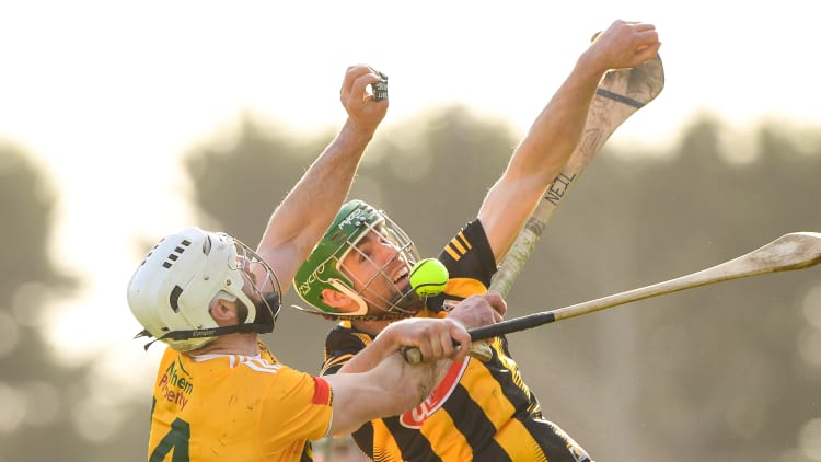 Tommy Walsh of Kilkenny in action against Neil McManus of Antrim during the Allianz Hurling League Division 1 Group B match between Kilkenny and Antrim at UMPC Nowlan Park in Kilkenny.