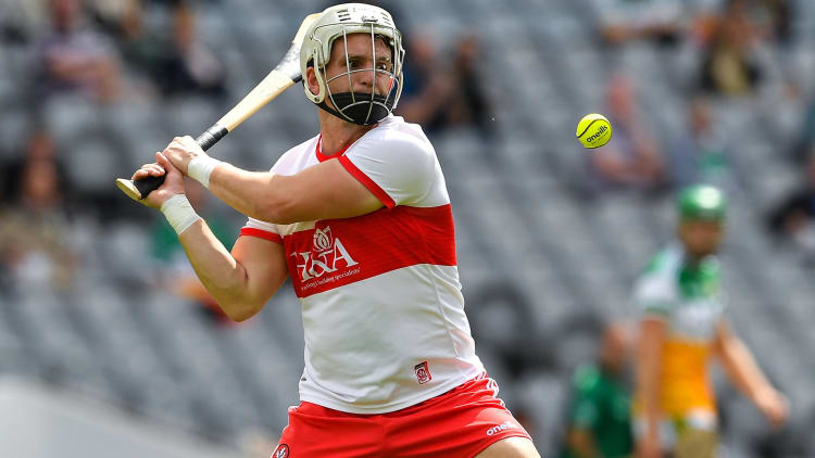 Cormac O'Doherty of Derry during the 2021 Christy Ring Cup Final match between Derry and Offaly at Croke Park in Dublin.
