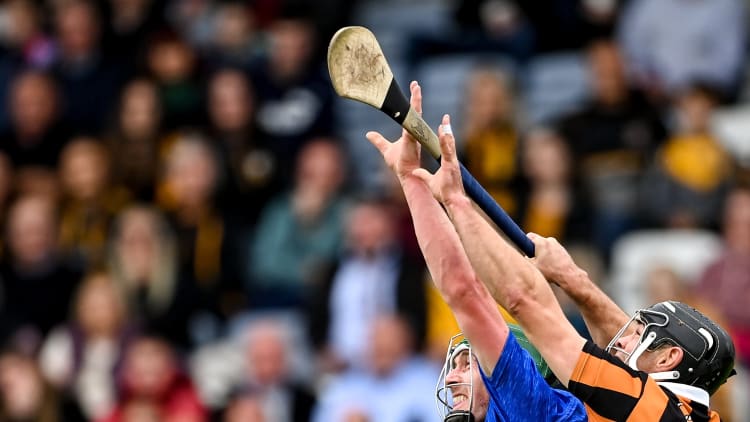 Willie Dunphy, Clough/Ballacolla, and Andrew Collier, Camross, in action during the Laois SHC Final.