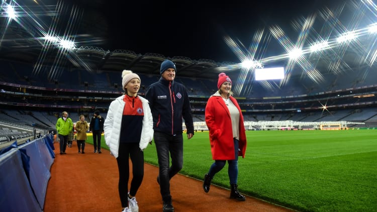 The Sheppard family from Clontarf GAA during the Launch of Ireland Lights Up 2022 in partnership with RTÉ’s Operation Transformation and Get Ireland Walking at Croke Park in Dublin.
