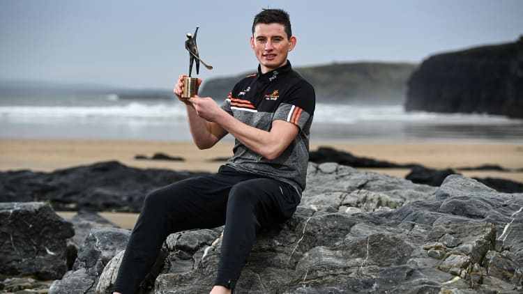 Limerick hurler Gearóid Hegarty pictured with his PwC GAA / GPA Hurler of the Month - Finals Award.