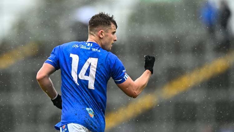 Tullamore's Luke Plunkett celebrates at Glenisk O'Connor Park. Photo by Eóin Noonan/Sportsfile