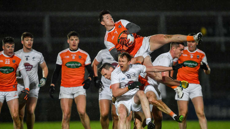 Action from Saturday evening's Allianz Football League Division Two clash between Armagh and Kildare at the Athletic Grounds.