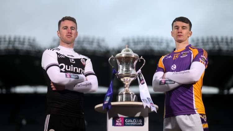Footballers Paul Devlin of Kilcoo, Down, left, and Dara Mullin of Kilmacud Crokes, Dublin, pictured ahead of one of #TheToughest showdowns of the year, as the two sides go head-to-head in the AIB GAA Football All-Ireland Senior Club Championship Final this Saturday, February 12th at 5pm.