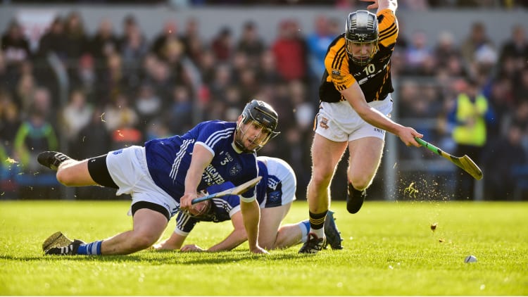 Enda Boyce, Ballyea, and Pearse Lillis, Cratloe, during the Clare SHC Final at Cusack Park.
