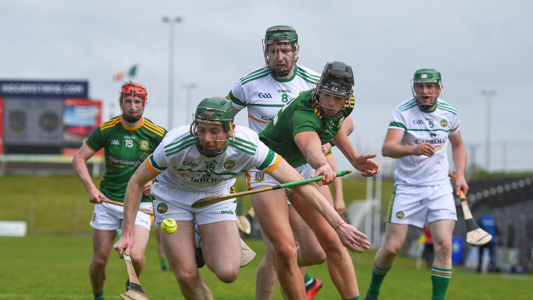 All eyes on the ball for Offaly's Damien Egan at Páirc Tailteann.