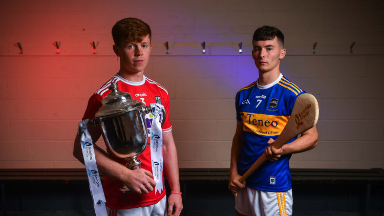 Cork captain, James Keating, and Tipperary captain, Craig Morgan, pictured ahead of the Bord Gais Energy All Ireland Under 20 Hurling Final.