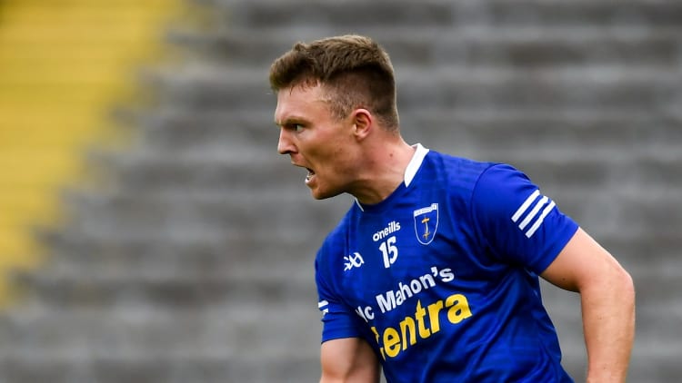 Scotstown's Conor McCarthy celebrates after scoring a goal against Inniskeen in the Monaghan SFC at St Tiernach's Park.