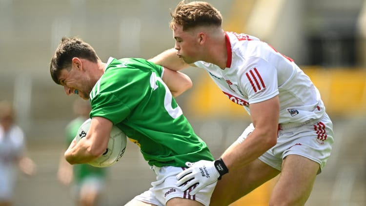 Jack Smith, Westmeath, and Cathal O'Mahony, Cork, in Allianz Football League Division Two action at Páirc Uí Chaoimh.