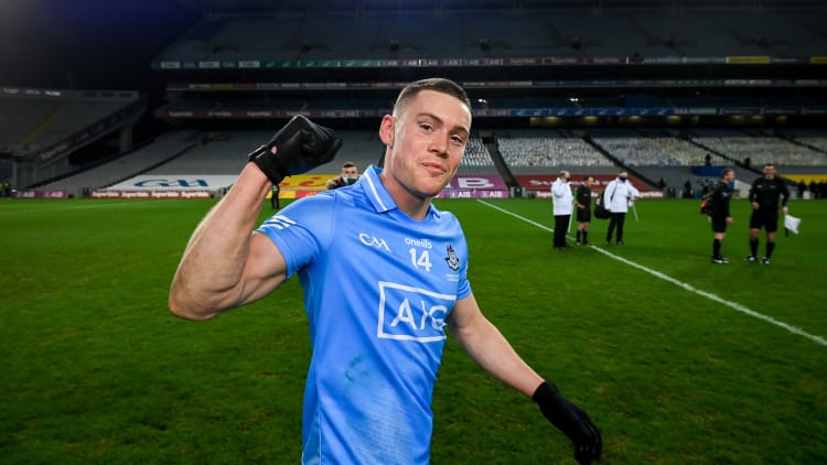 Con O'Callaghan celebrates following Dublin's All Ireland SFC Final win over Mayo at Croke Park.