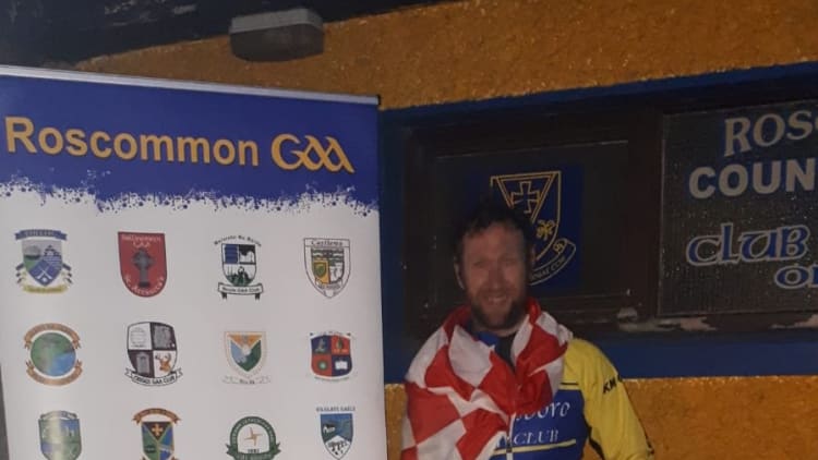 Fintan McCormack pictured outside Dr Hyde Park on Saturday evening following his 355km cycle throughout the county.