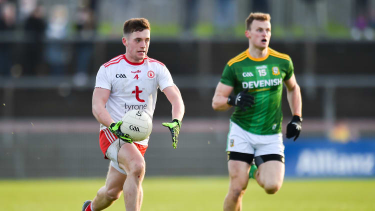 Liam Rafferty in possession for Tyrone against Meath at Healy Park on Sunday.