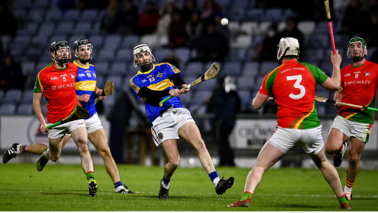 Stephen Bergin scores a point for Clough-Ballacolla.