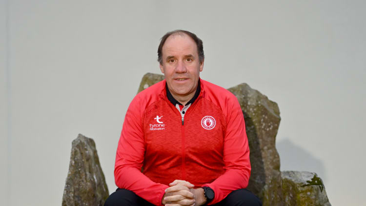Tyrone joint-manager Feargal Logan poses for a portrait during a Tyrone senior football media conference at Tyrone GAA Centre in Garvaghey, Tyrone.