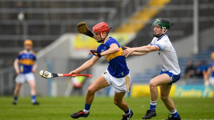 Jack Daly, Tipperary, and Cathrach Daly, Waterford, in Electric Ireland Munster MHC action at the Gaelic Grounds.